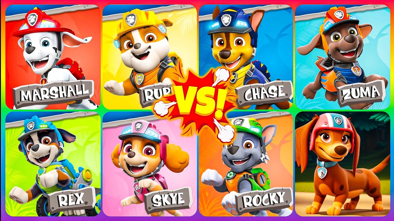 PAW Patrol Battle Royale! Chase vs Skye vs Rubble vs Marshall | Tiles Hop EDM Coffin Dance Remix 🔥