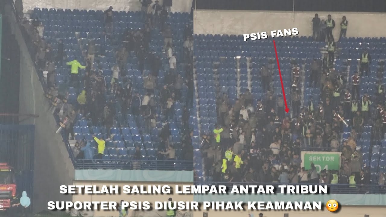Baru menit 70an udah diusir!! Full psywar BOBOTOH dengan suporter Psis Semarang yang away SJH