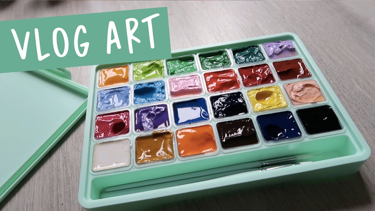 VLOG ART #4 - Mes wip en cours, découverte de la gouache, achats colos et livres Hanna Karlzon