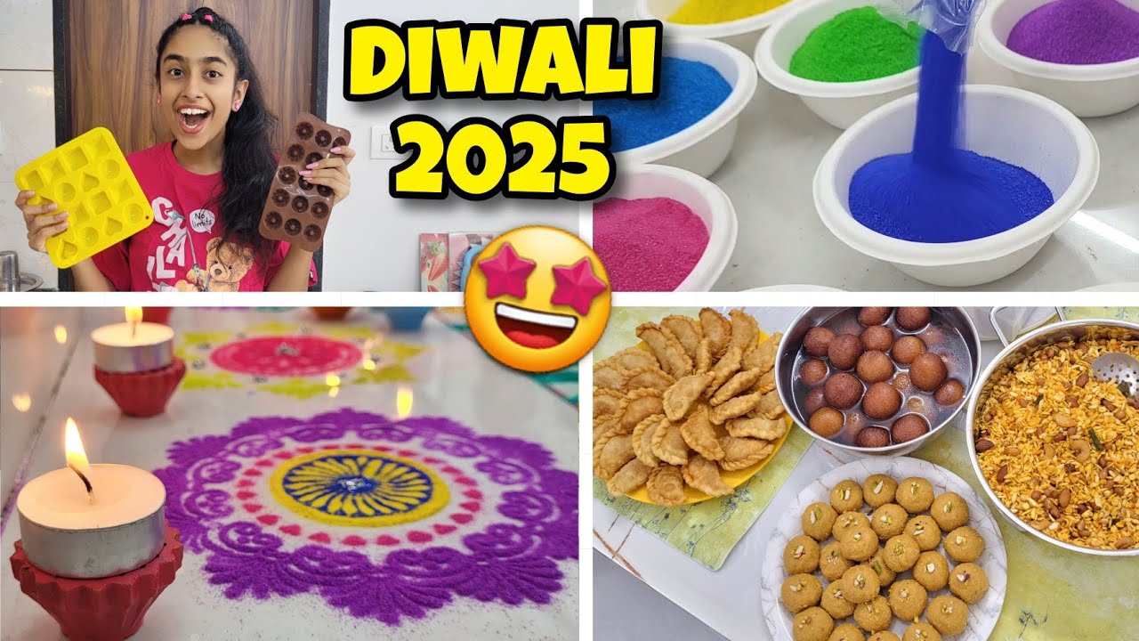 Diwali 2025!🤩🪔💕 Painting Diyas, Rangoli, Snacks😋 | Riya's Amazing World