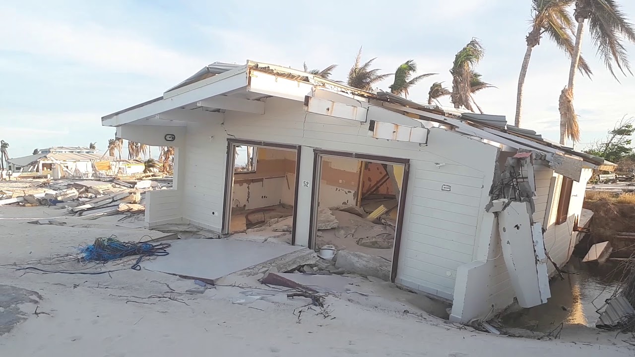 Club orient completely destroyed + orient baie the beach 1 Jan 2018 after hurricane Irma St Martin