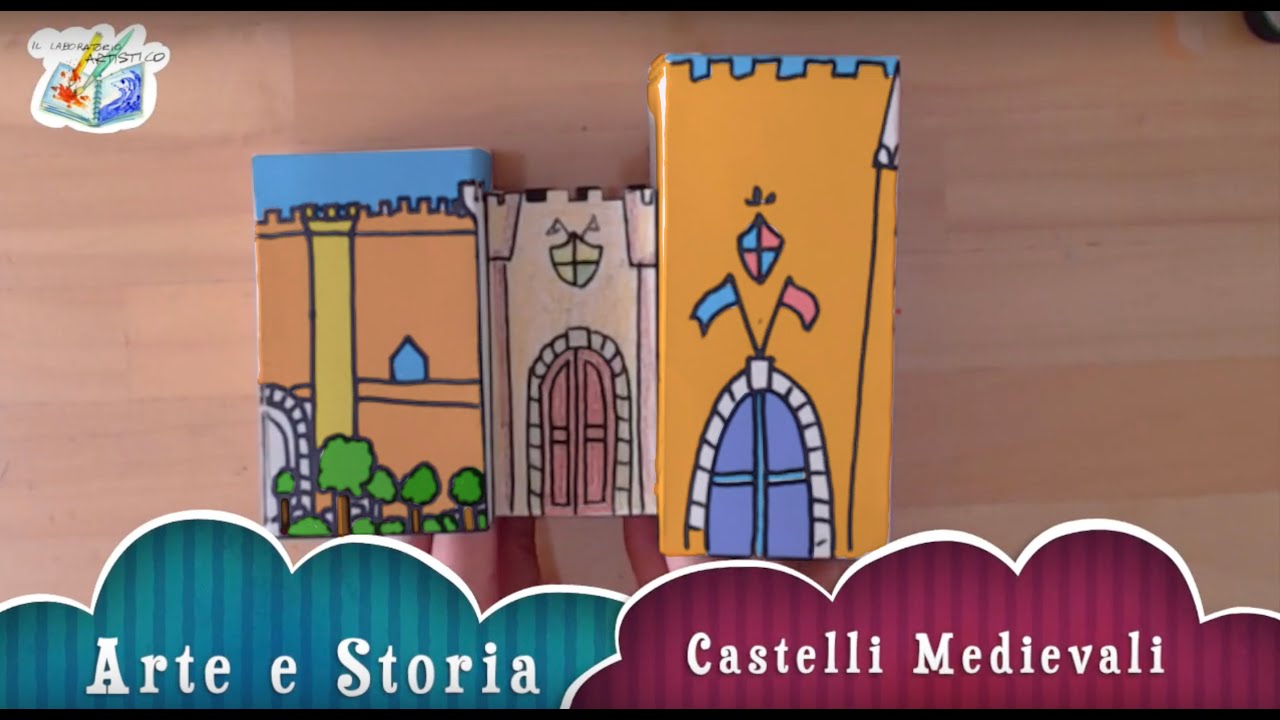 Arte e storia tutorial: castelli medievali 3d facili per bambini. Arte immagine scuola primaria