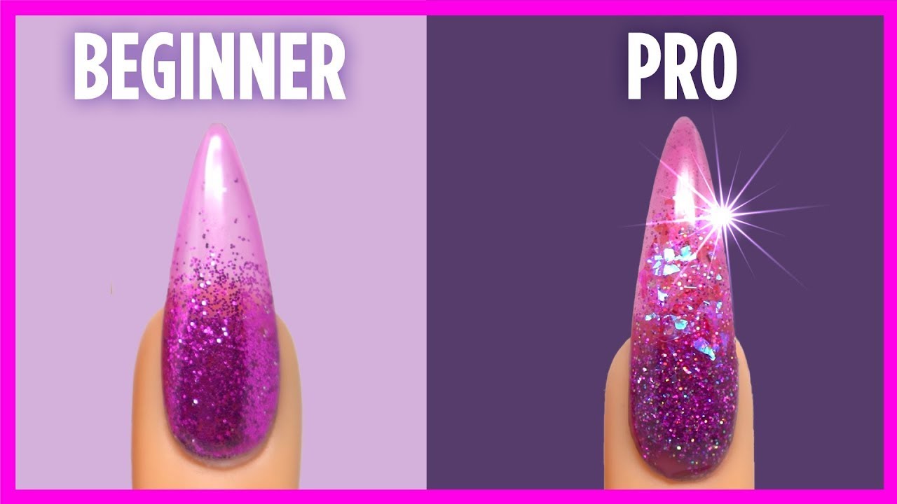 Beginner vs Pro Glitter Nails 💅 SAME Glitter, Shockingly Different Results