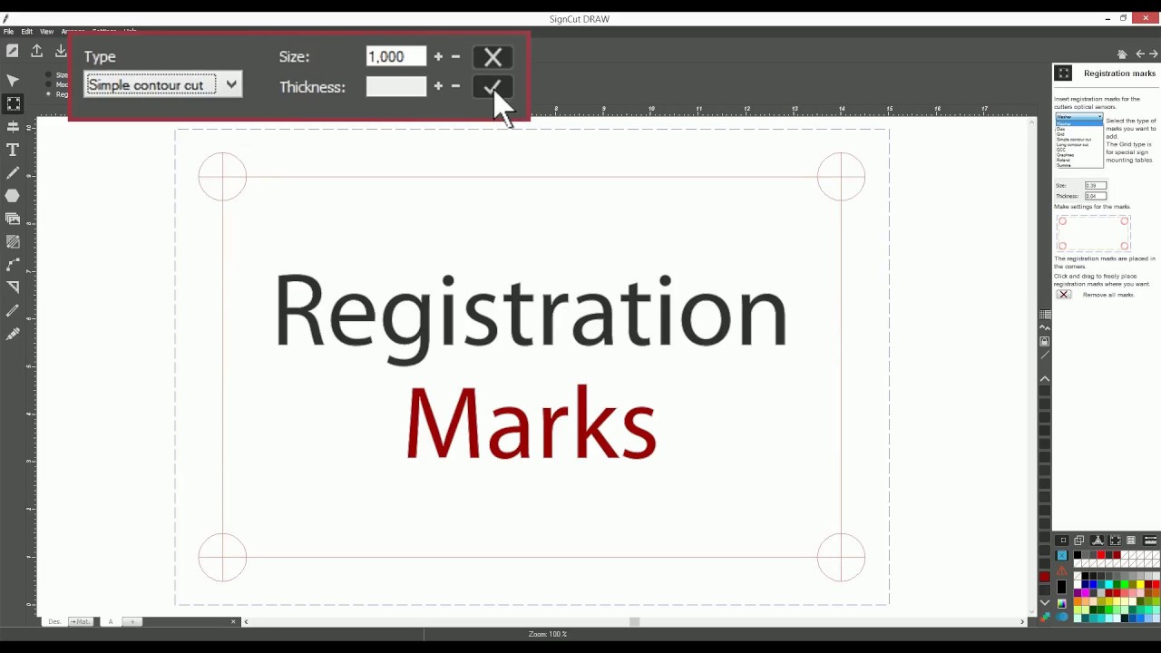 SignCut DRAW: Registration marks