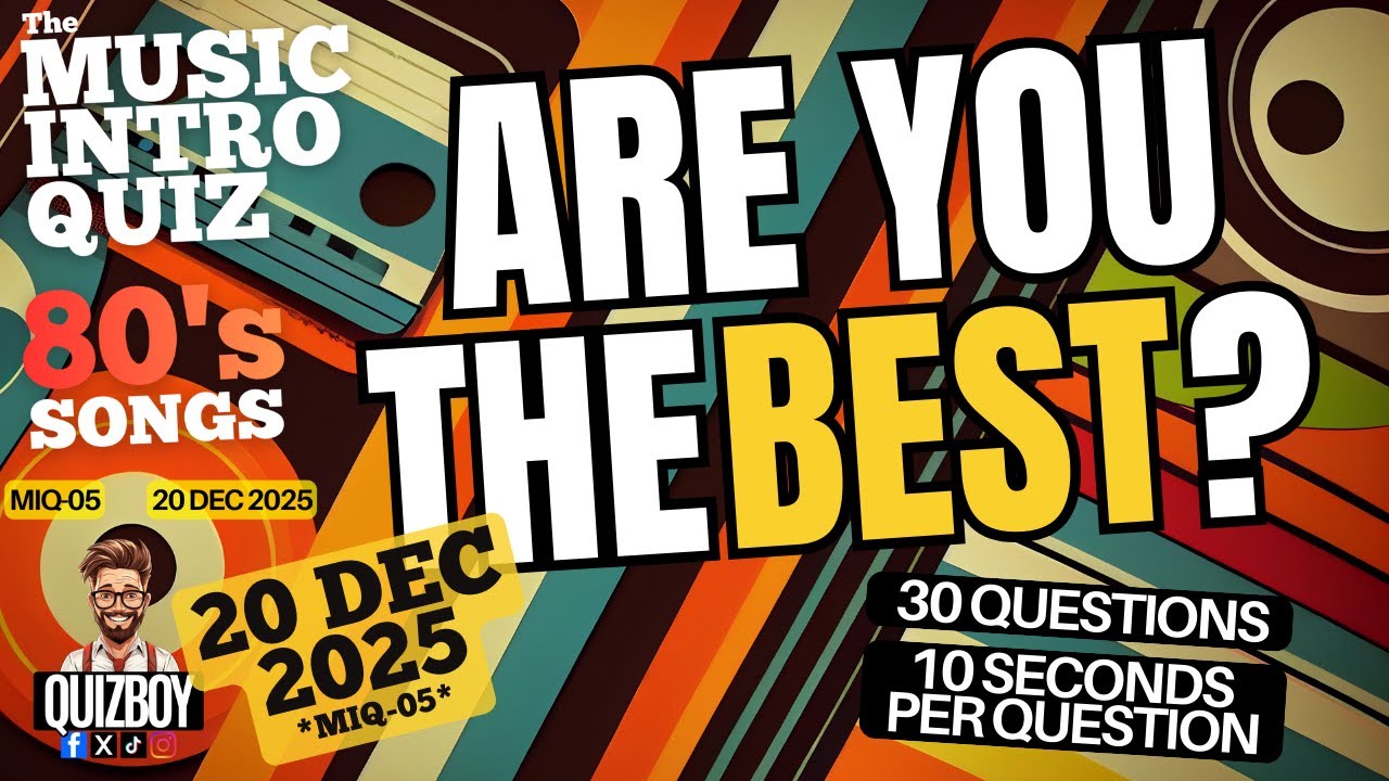 QUIZBOY's MUSIC INTRO QUIZ - GUESS THE SONG IN 5 SECONDS! CAN YOU BE THE BEST? 80's Special Part 3