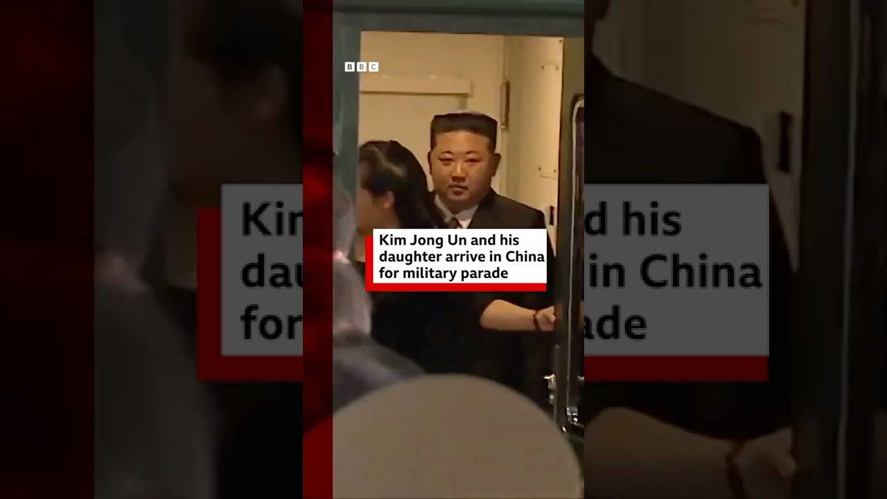 Kim's Jong Un and his daughter arrive in China for military parade.&nbsp;#NorthKorea #BBCNews