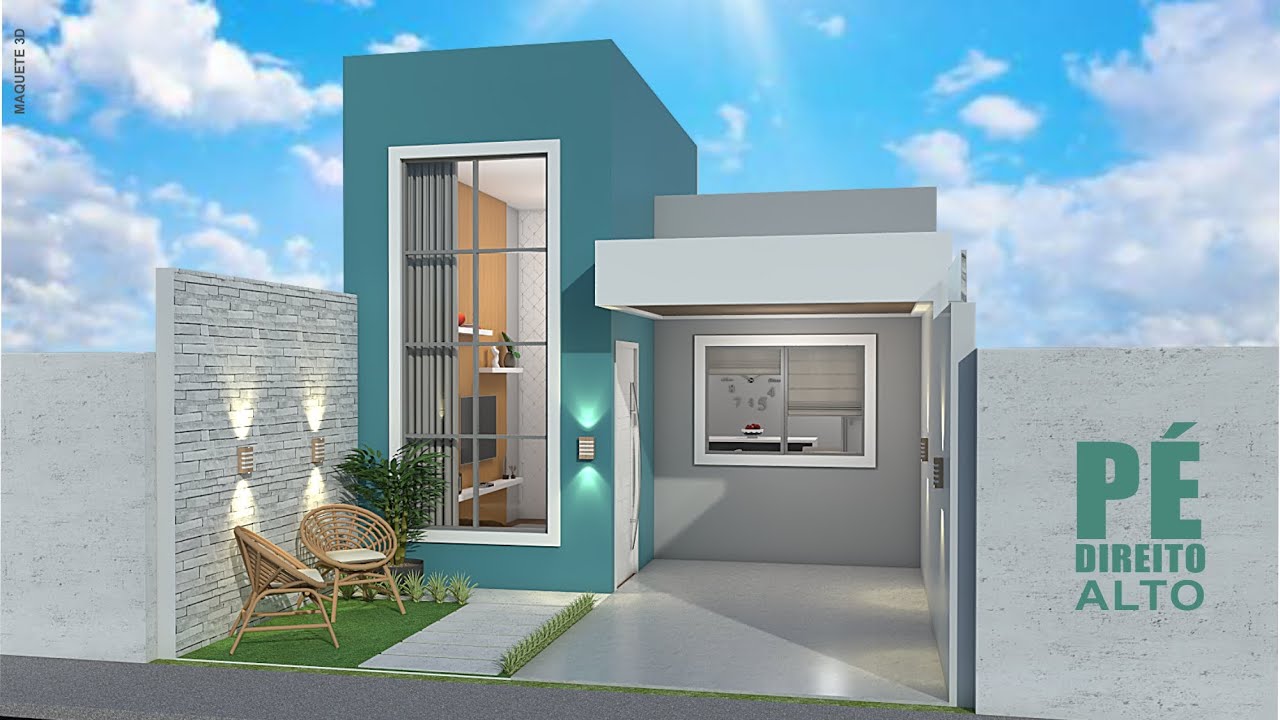 Casa 5x12 metros – Pé direito alto – House 5x12m