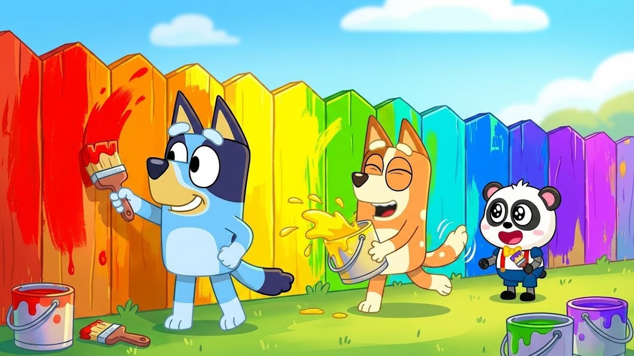 They Turned the Fence Into a RAINBOW! 🎨🌈 Color Chaos Takes Over the Yard 😂 | Bluey Funny Animation