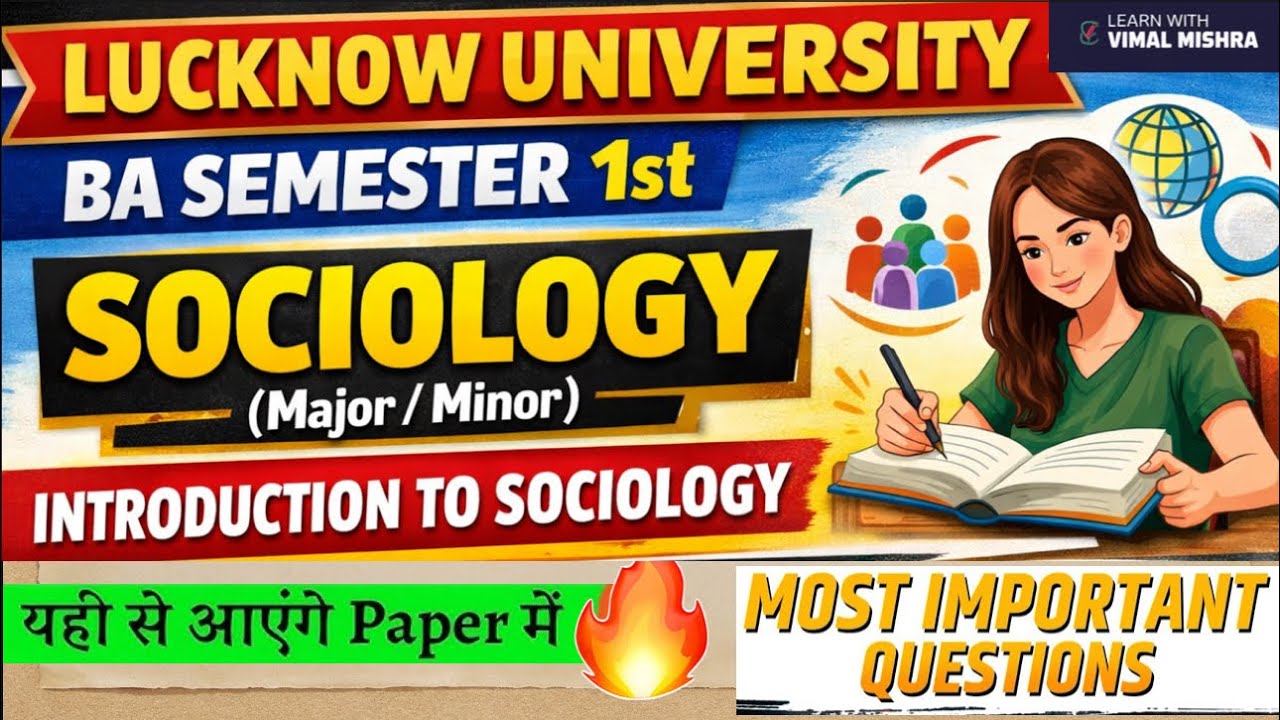 Paper 1 Introduction to Sociology🔥 Important Question(Major/Minor)Lucknow University BA 1st Semester