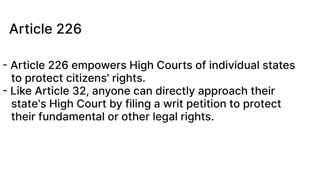 Constitutional Remedies | Article 32 and Article 226