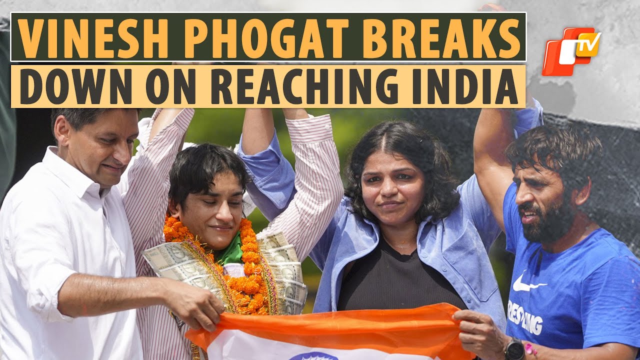 Wrestler Vinesh Phogat Receives Warm Welcome At Delhi Airport Upon Arrival From Paris Olympics