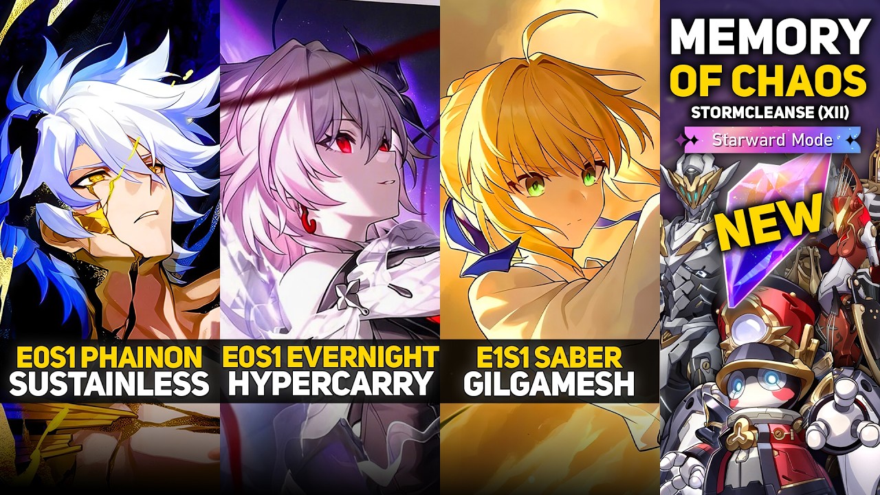E0S1 Phainon & E0S1 Evernight Hyper & E1S1 Saber | Memory Of Chaos 12 Starward Mode | HSR 4.4