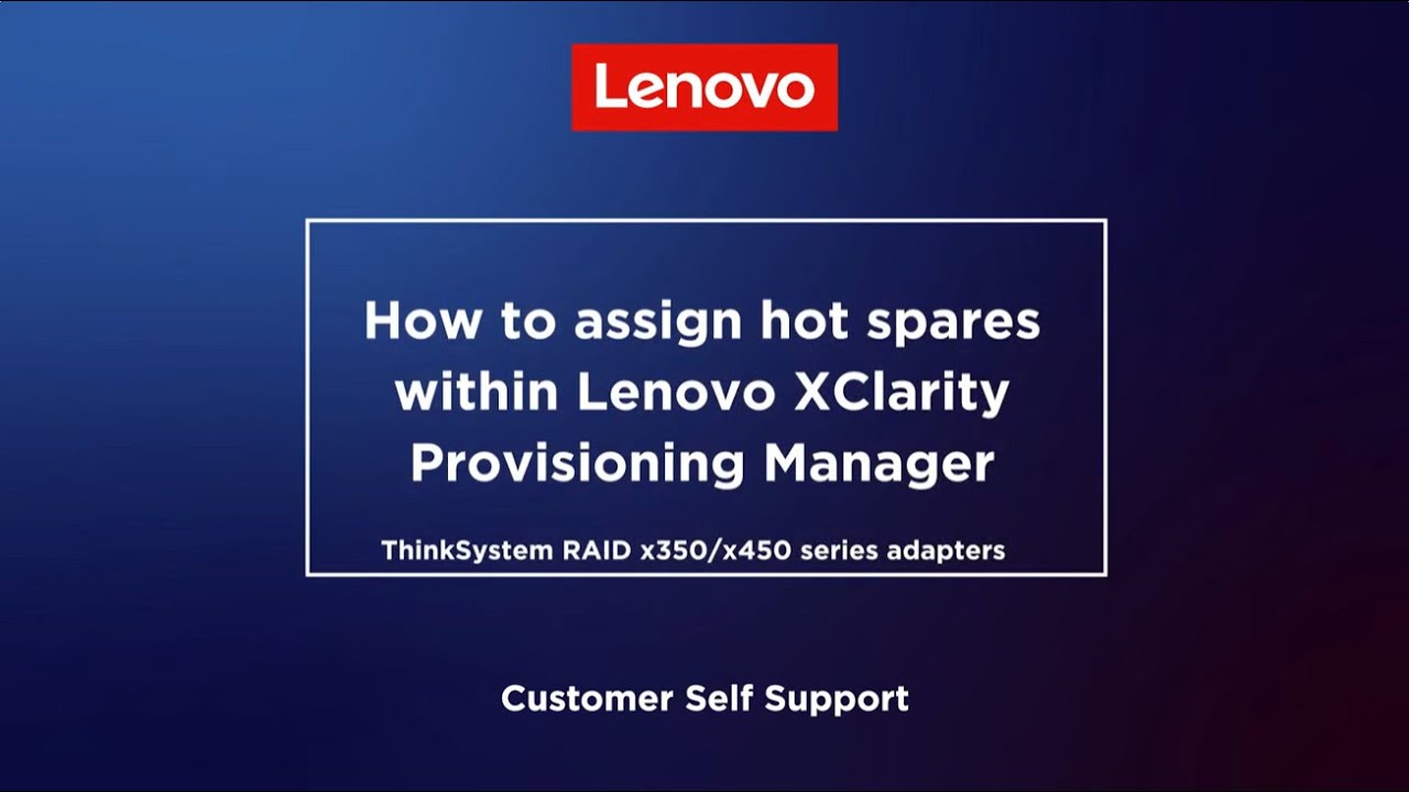 How to assign hot spare within LXPM