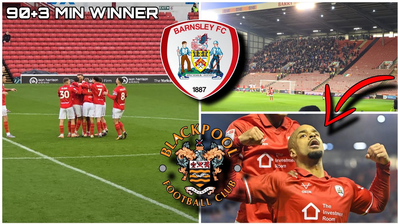 90+3 LAST MINUTE WINNER AT OAKWELL!/ Barnsley Vs Blackpool Vlog!