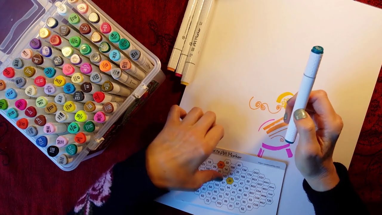 ASMR | Marker Pens Testing ParKoo Review (Pt 1) - Whispered Chat - Writing - Drawing -  & Coffee!