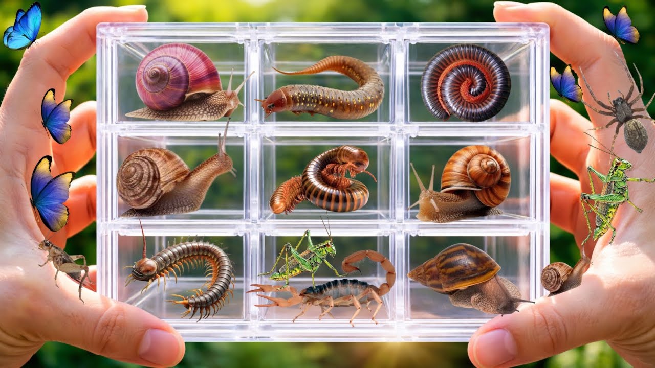 Catch small animals in the garden, I got millipedes, snails, scorpions, grasshoppers #millipede 