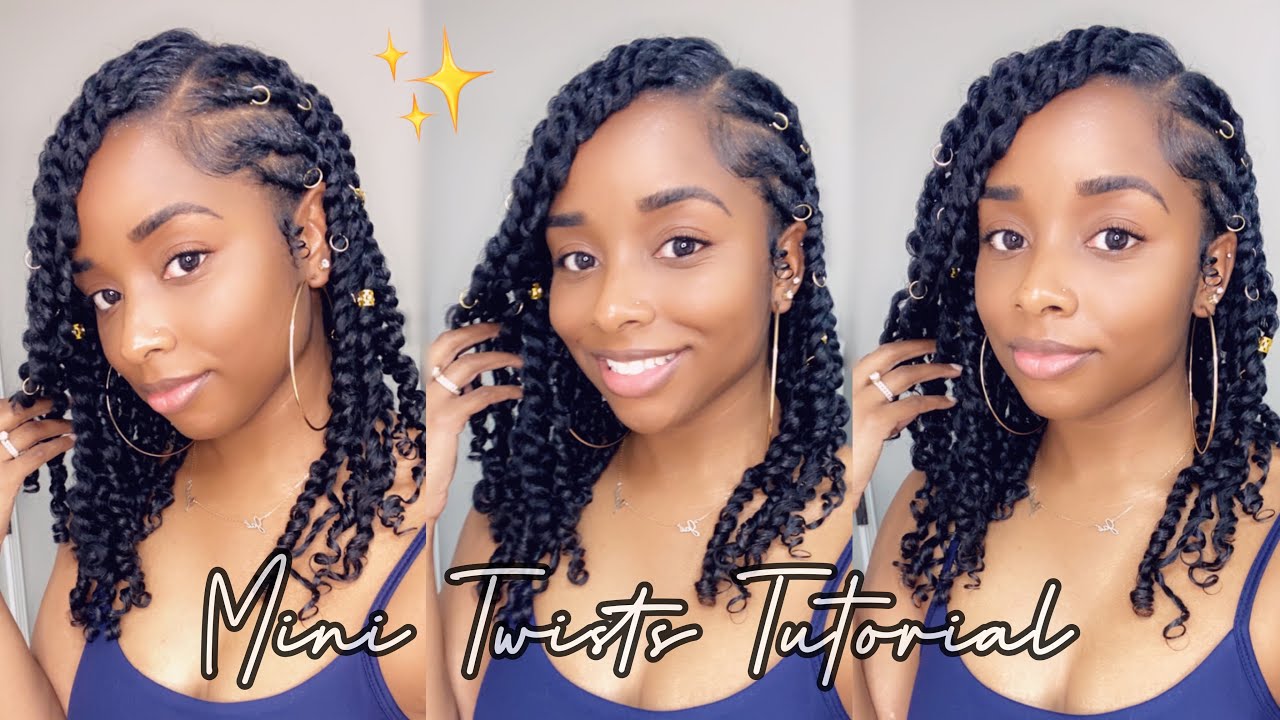 Juicy Two Strand Mini Twists on Natural Hair | Resembles Short Passion Twists | DIY Tutorial