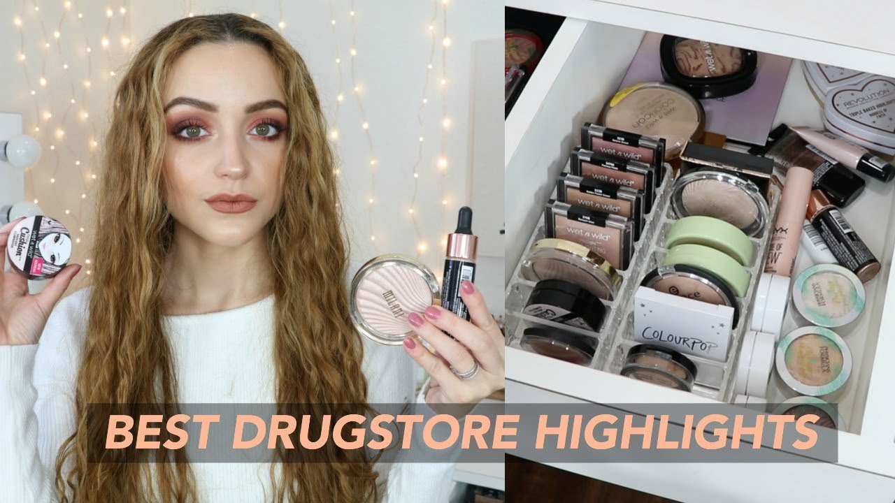 MY DRUGSTORE HIGHLIGHTER COLLECTION | Makeup Stash + Storage (SWATCHES)