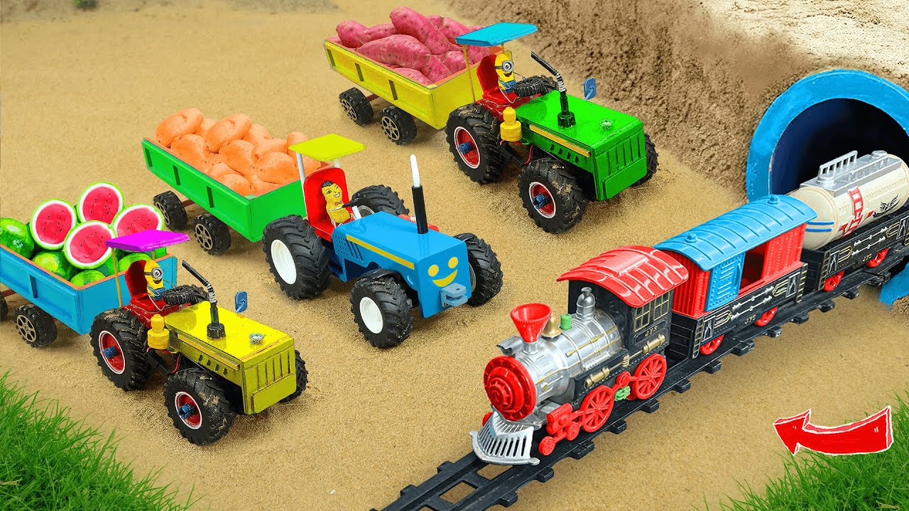 Diy tractor mini Bulldozer to making concrete road | Construction Vehicles, Road Roller #579