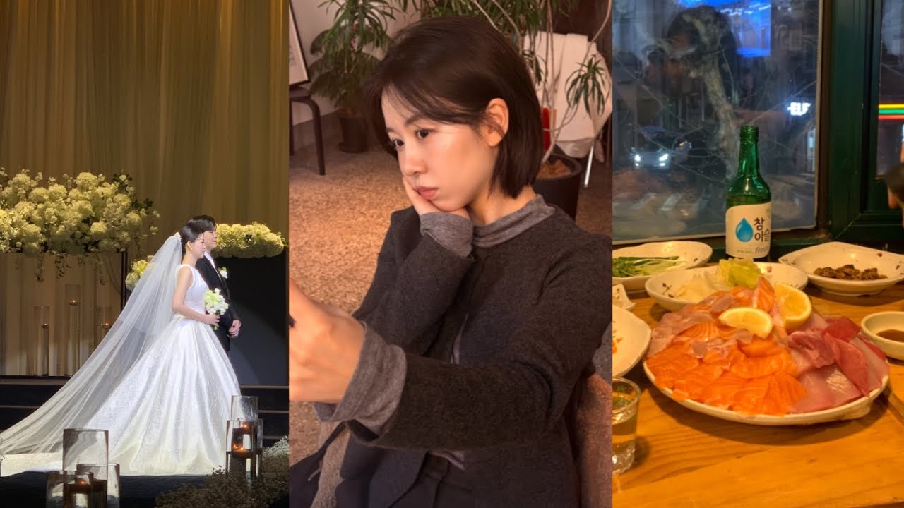 vlog.내가 더 울고 온 친구결혼식, 짧은 대전여행, 혼자놀기, 바다회사랑에서 아마도 방어 막차, 연극 그때도오늘2