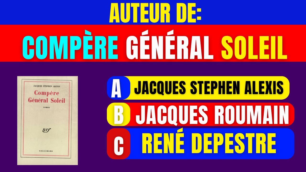 ✅️🤔 15 question literature haitienne , Quiz Haiti #5
