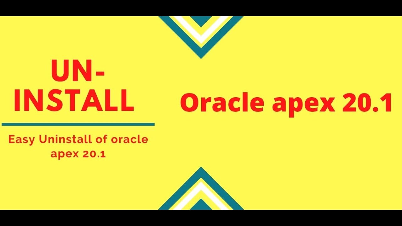 How to Uninstall Oracle Apex 20.1 From Windows 10