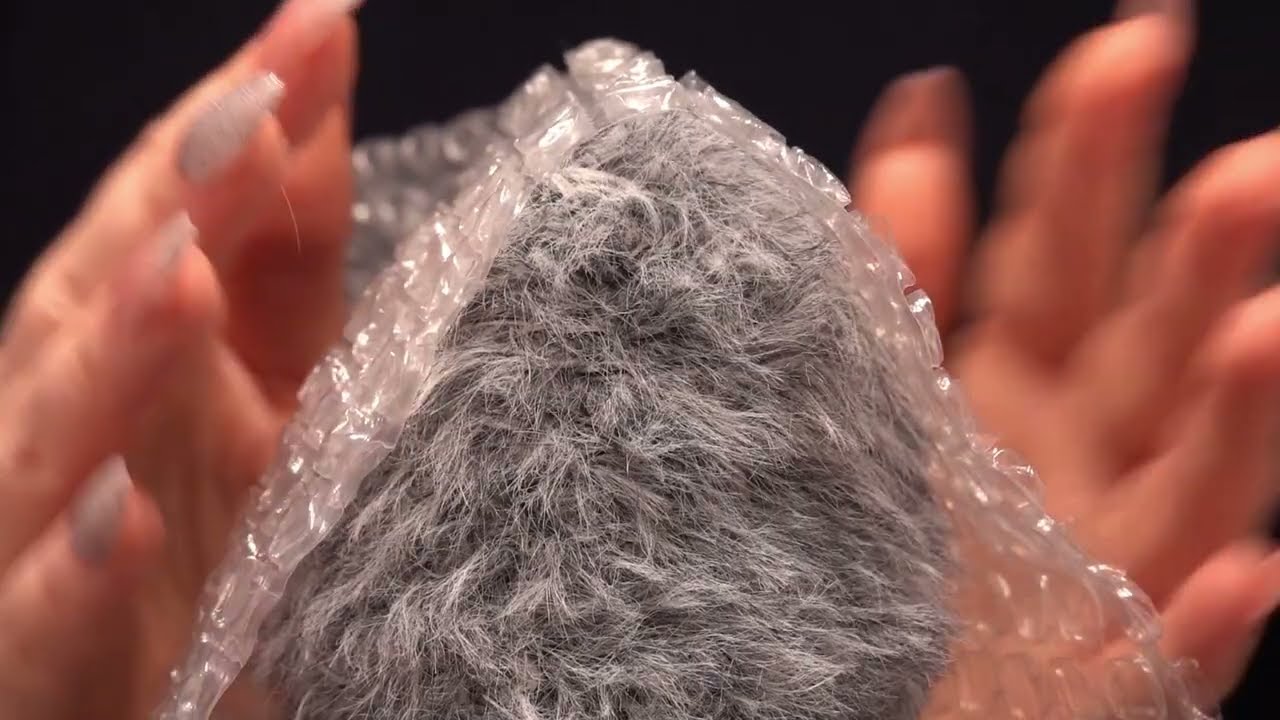 Fluffy Mic Brushing, Long Nails Scratching & Bubble Wrap ASMR
