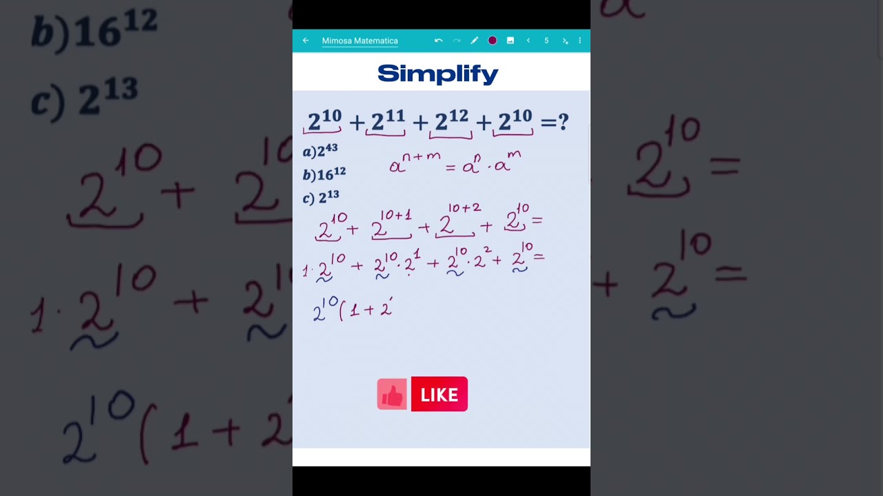 Adding exponents with the same base  #maths #mathematics #mathstricks #matematica #testingresso