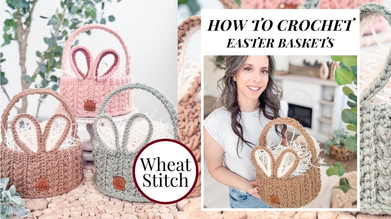 Wheat Stitch™ Crochet Bunny Basket Pattern
