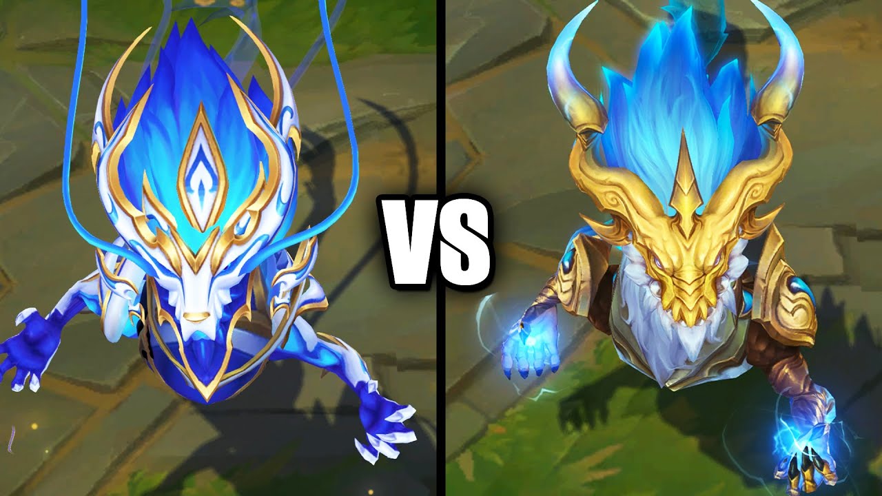 Porcelain Protector Aurelion Sol vs Storm Dragon Aurelion Sol Skins Comparison (League of Legends)