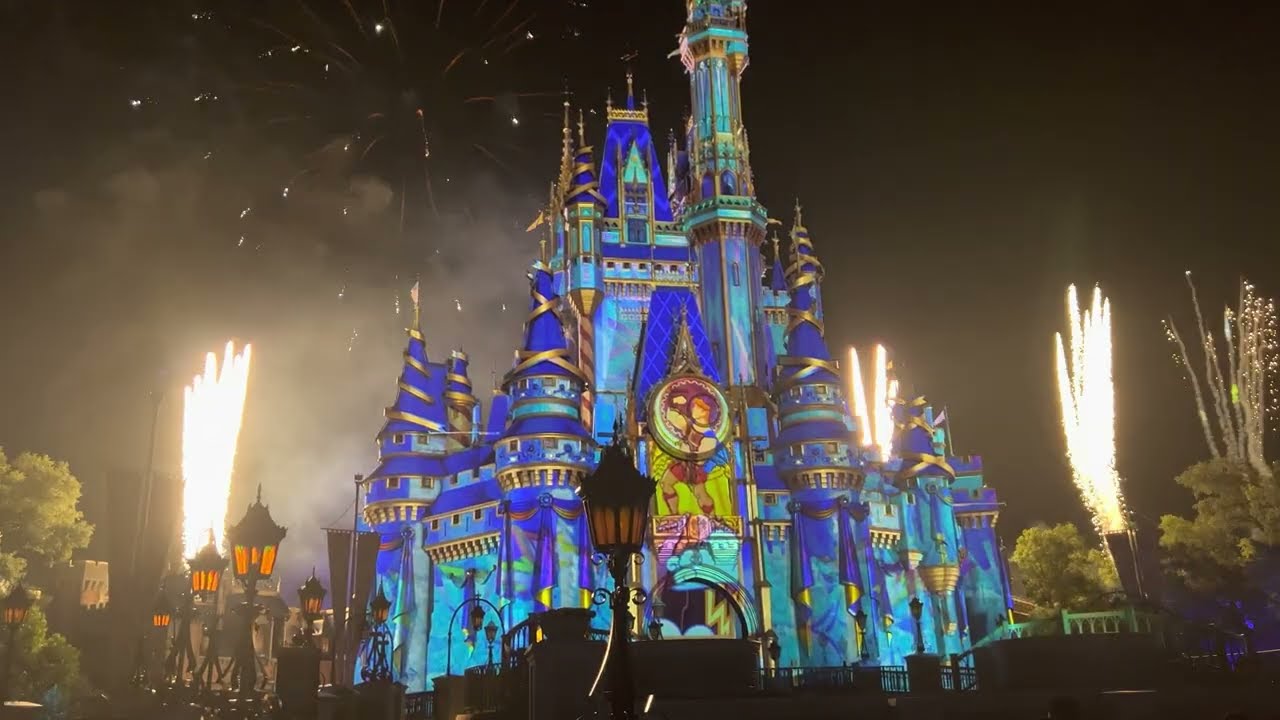 Disney World Magic Kingdom 2022 Enchantment A New Nighttime Spectacular Fireworks Show Front Row HD