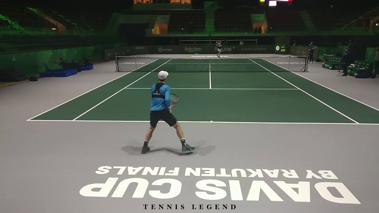 Davis Cup Finals 2019 : Murray - Edmund great practice points (Court Level view)