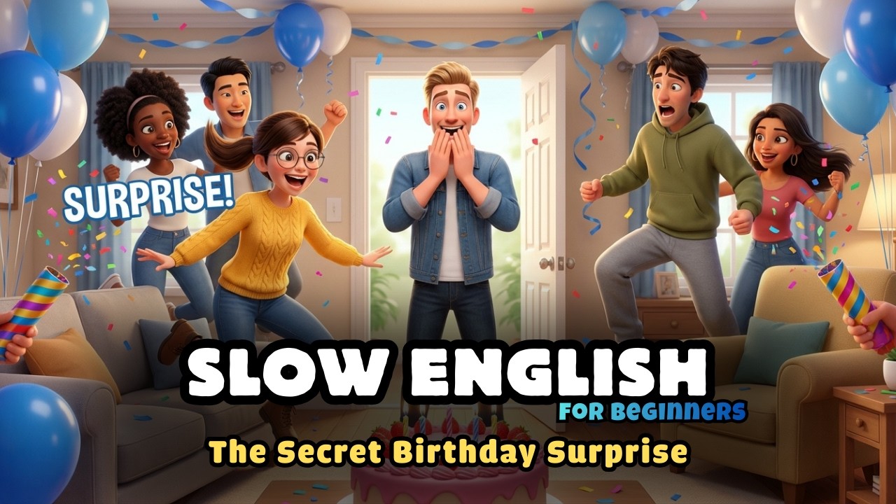 The Surprise Birthday Party | Easy English Listening (A2 Level) | Daily English Conversation