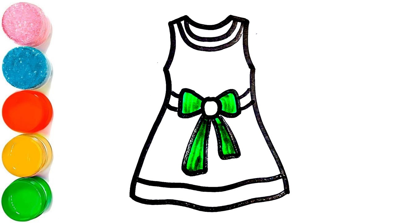 Нарисуй и раскрась платье принцессы 👗👸🌈 Рисунки для детей
