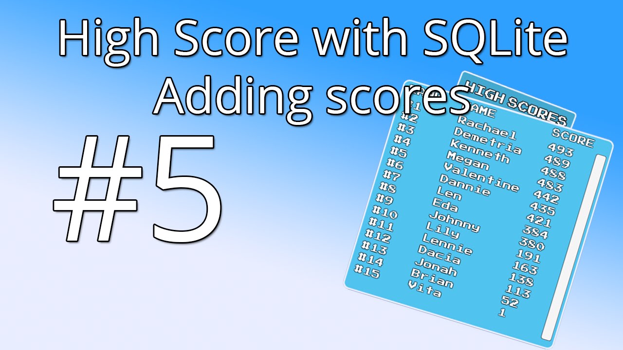 5. Unity tutorial: High score with SQLite - Adding scores