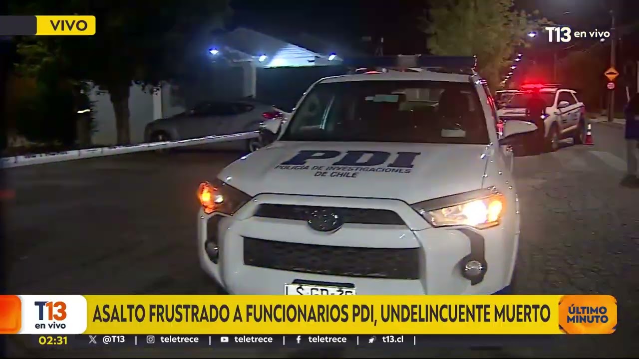Asalto frustrado a funcionarios PDI terminó con un delincuente muerto