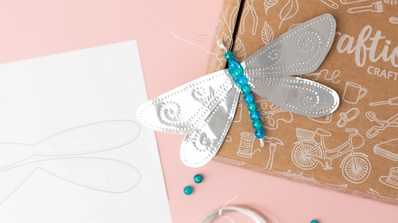 Dragonfly Delight Metal Embossing Craft Kit Tutorial | Craftiosity | Craft Kit Subscription Box