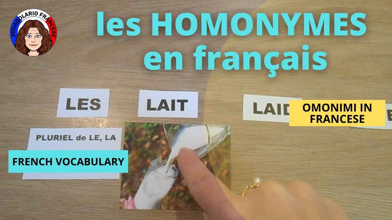 Apprendre les HOMONYMES en fran&ccedil;ais : LES / LAIT / LAID / LAIE - vid&eacute;o 63 - FR/IT/EN
