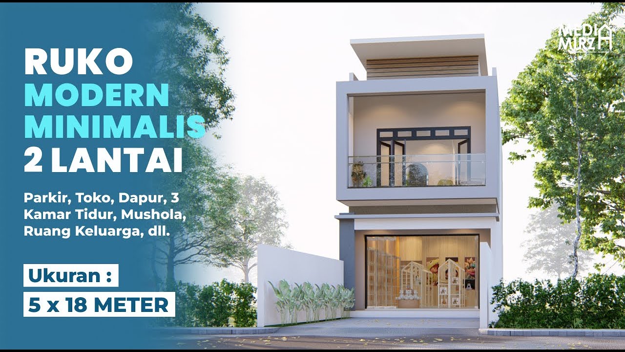 Desain Ruko Modern 2 Lantai di Lahan Sempit, 5 x 18 Meter