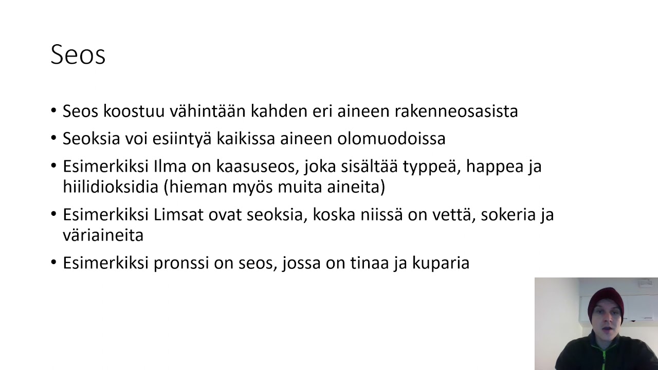 Kemia: Puhdas aine ja seos
