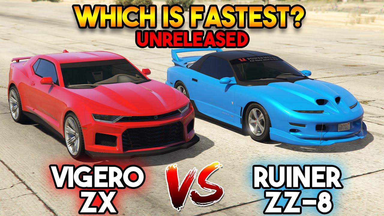 GTA 5 ONLINE THE CRIMINAL ENTERPRISES DLC : VIGERO ZX VS RUINER ZZ-8 (WHICH IS FASTEST?)