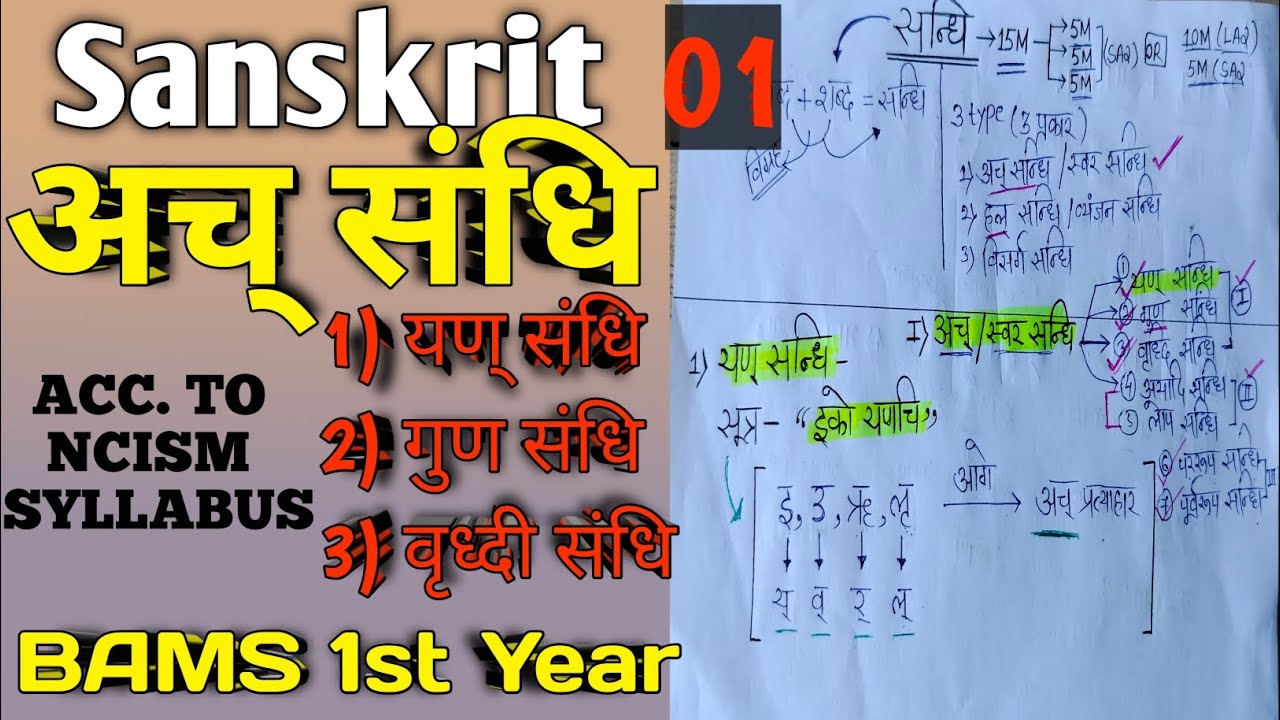 Sandhi In Sanskrit Part-01| संधि परिचय| अच् संधि| यण् संधि| गुण संधि| वृध्दी संधि|#sandhi #sanskrit