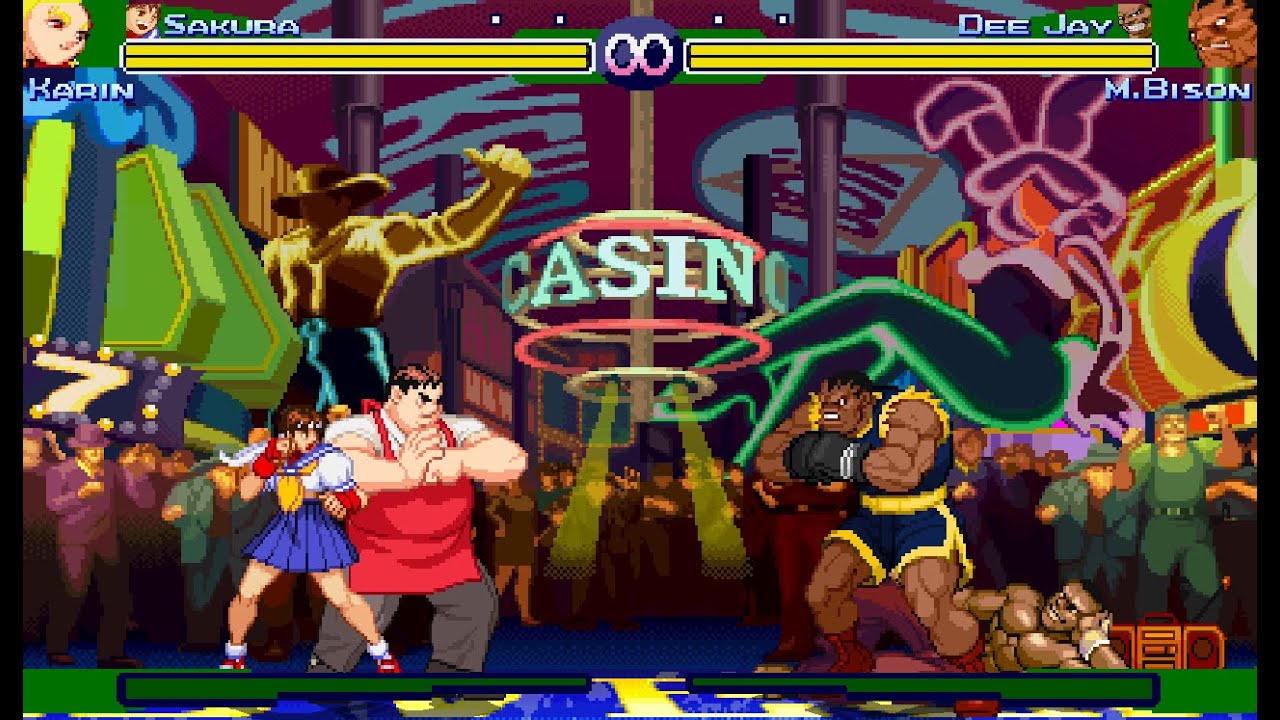 Street Fighter Zero 3 (PotS Style) - Karin & Sakura Vs. M. Bison & Dee Jay