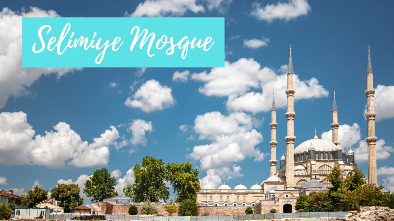 Selimiye Mosque in Edirne, Turkey. Copyright free footage.