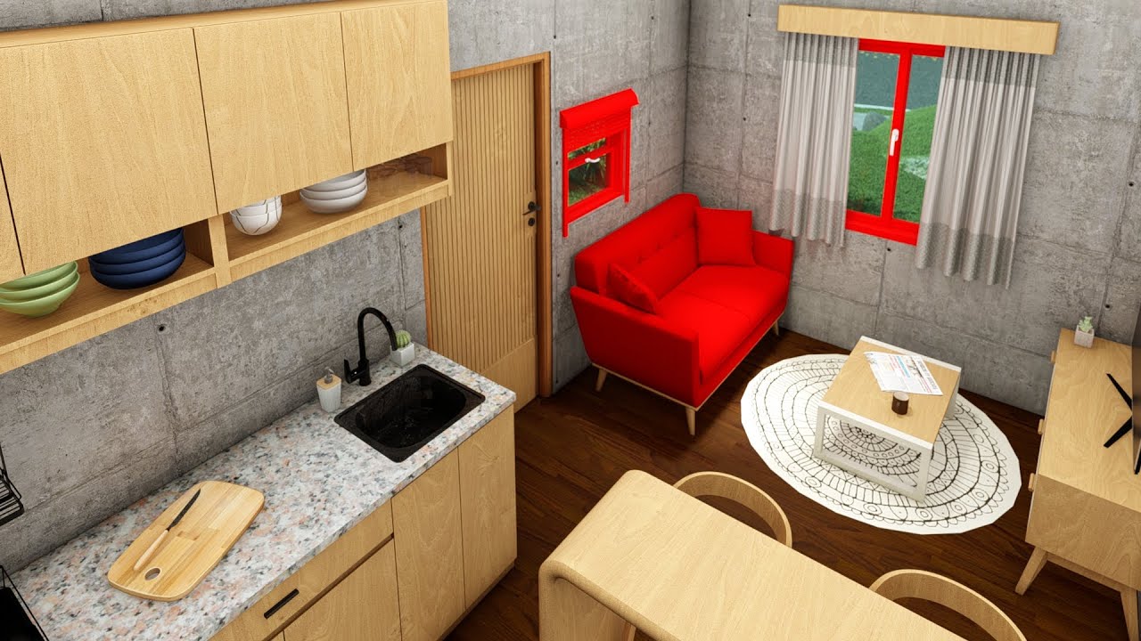 Apakah anda mau tinggal  disini?  Desain Rumah Kecil  ( 4 x 7 Meter )