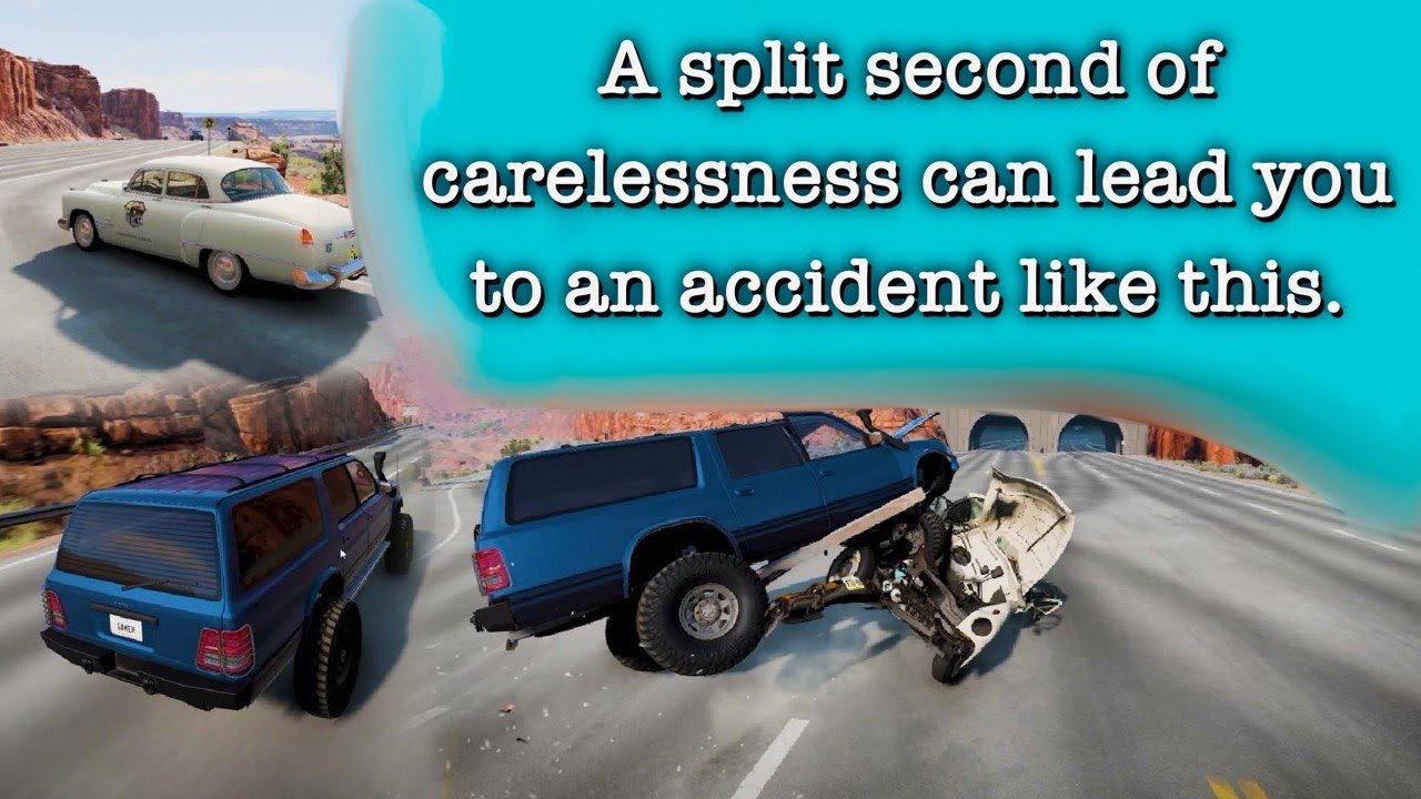 A split second of carelessness can lead you to an accident like this.