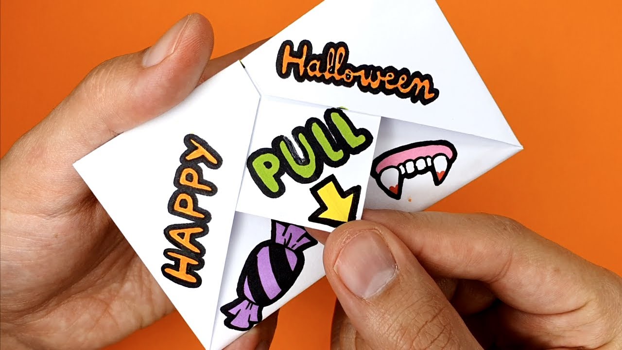 DIY Pull Tab Origami Envelope Card | Letter Folding Origami | Halloween Card | Greeting Card |