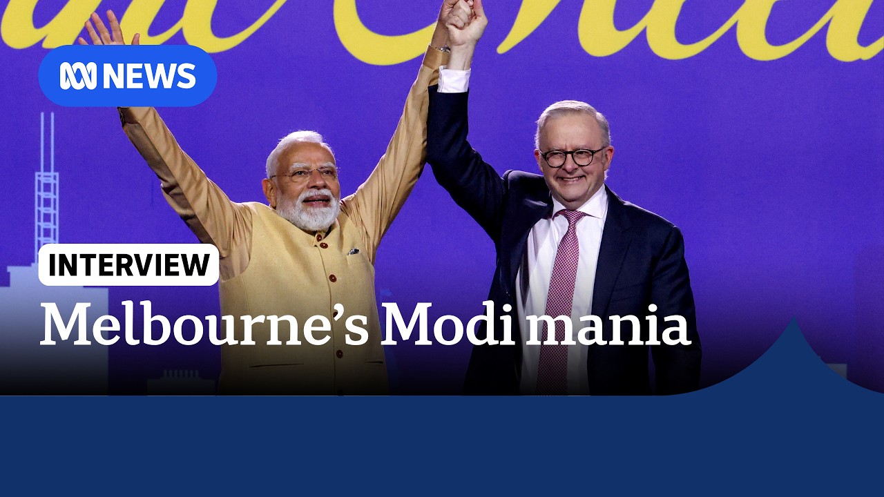 Thousands gather for a glimpse of Indian PM Modi at Melbourne stadium | The World | ABC NEWS