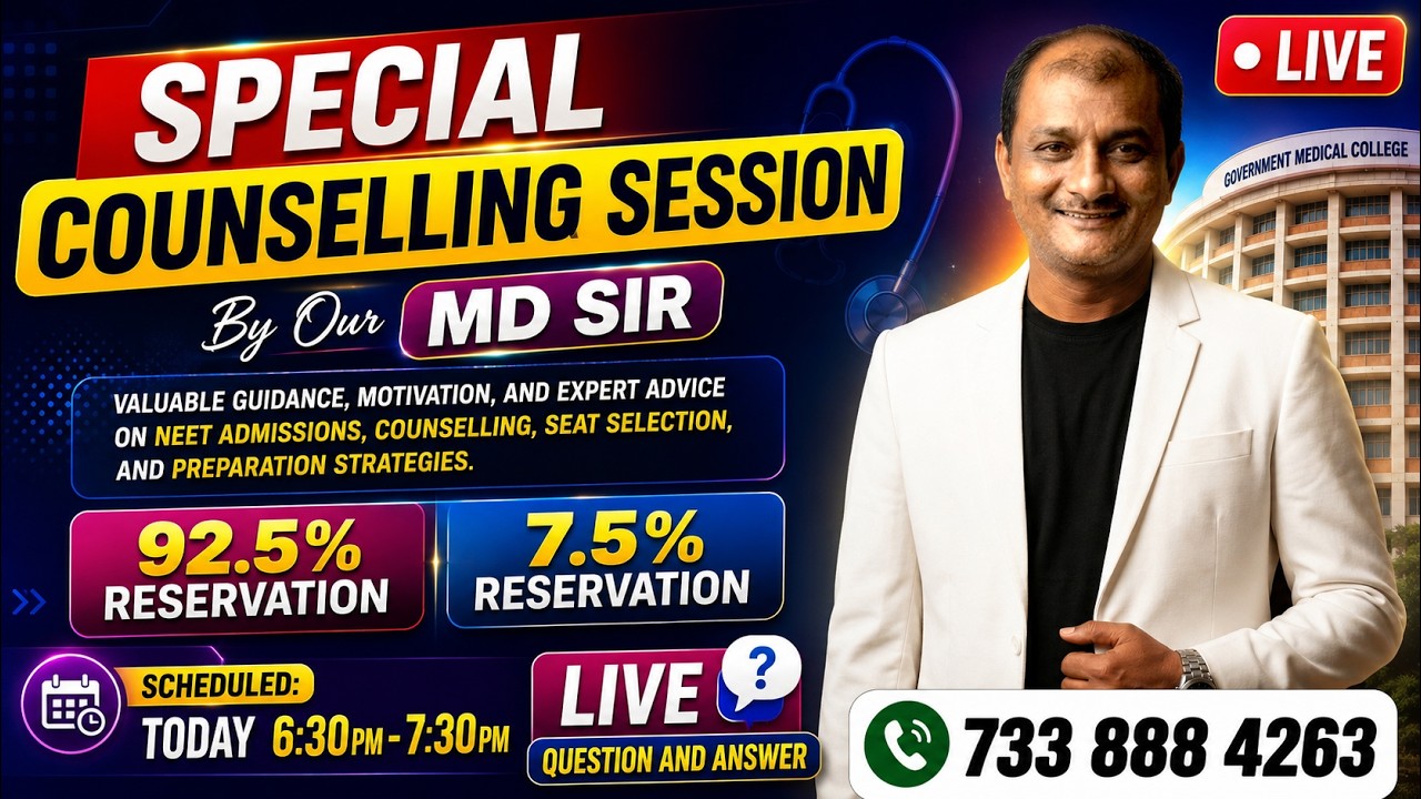 🔴 LIVE | Special NEET 2026 Counselling Session by Our MD Sir | Counselling, Seat Selection | Q&A