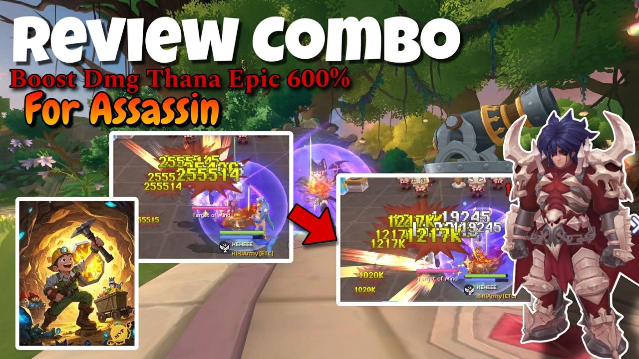 ROMC :   Review Combo ตบ Thana Epic Dmg Boost 600 % Miner Card combo มังกรกระดูก